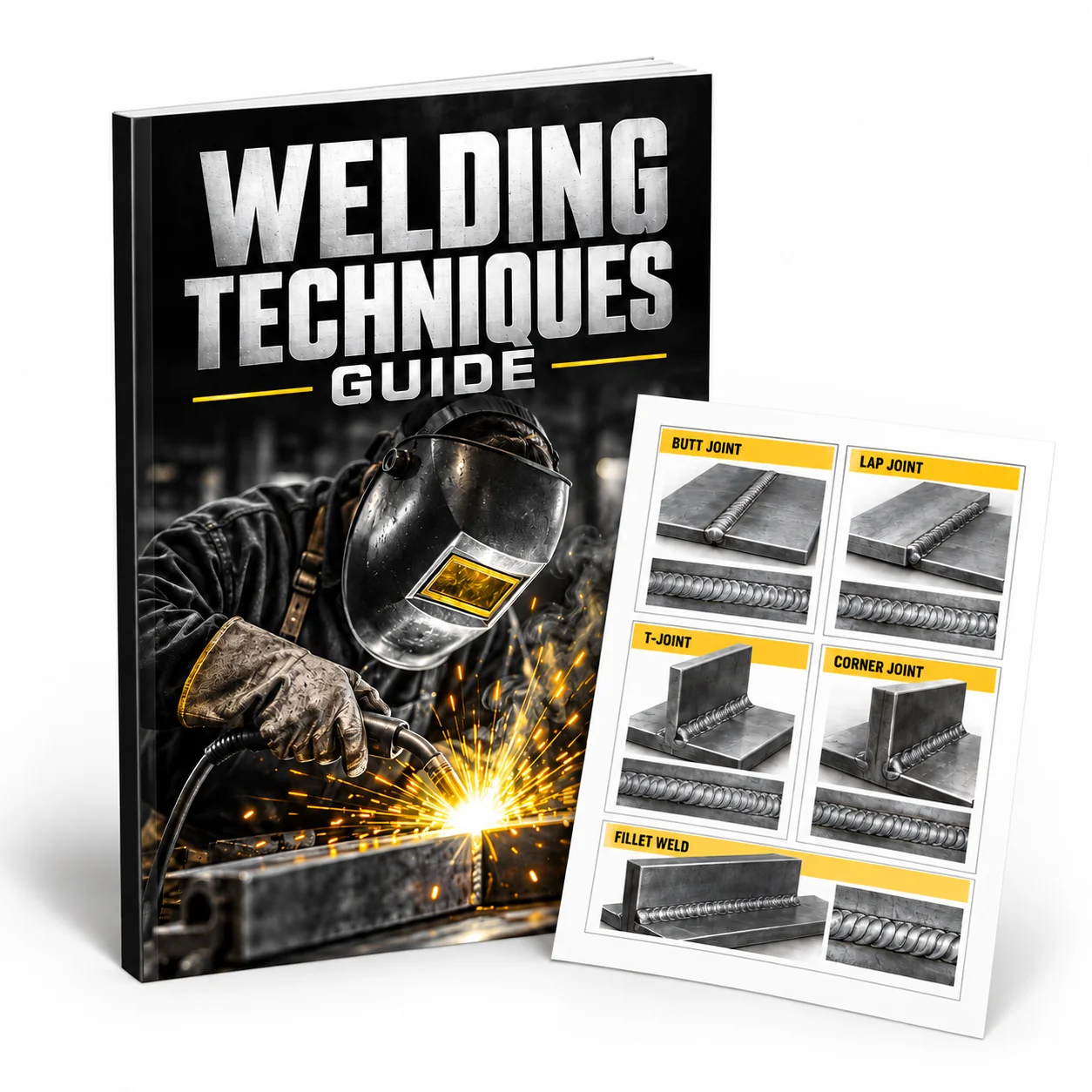 Welding Techniques Guide — illustrative cover mockup